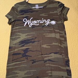 Camo T-Shirt with Wyoming Print